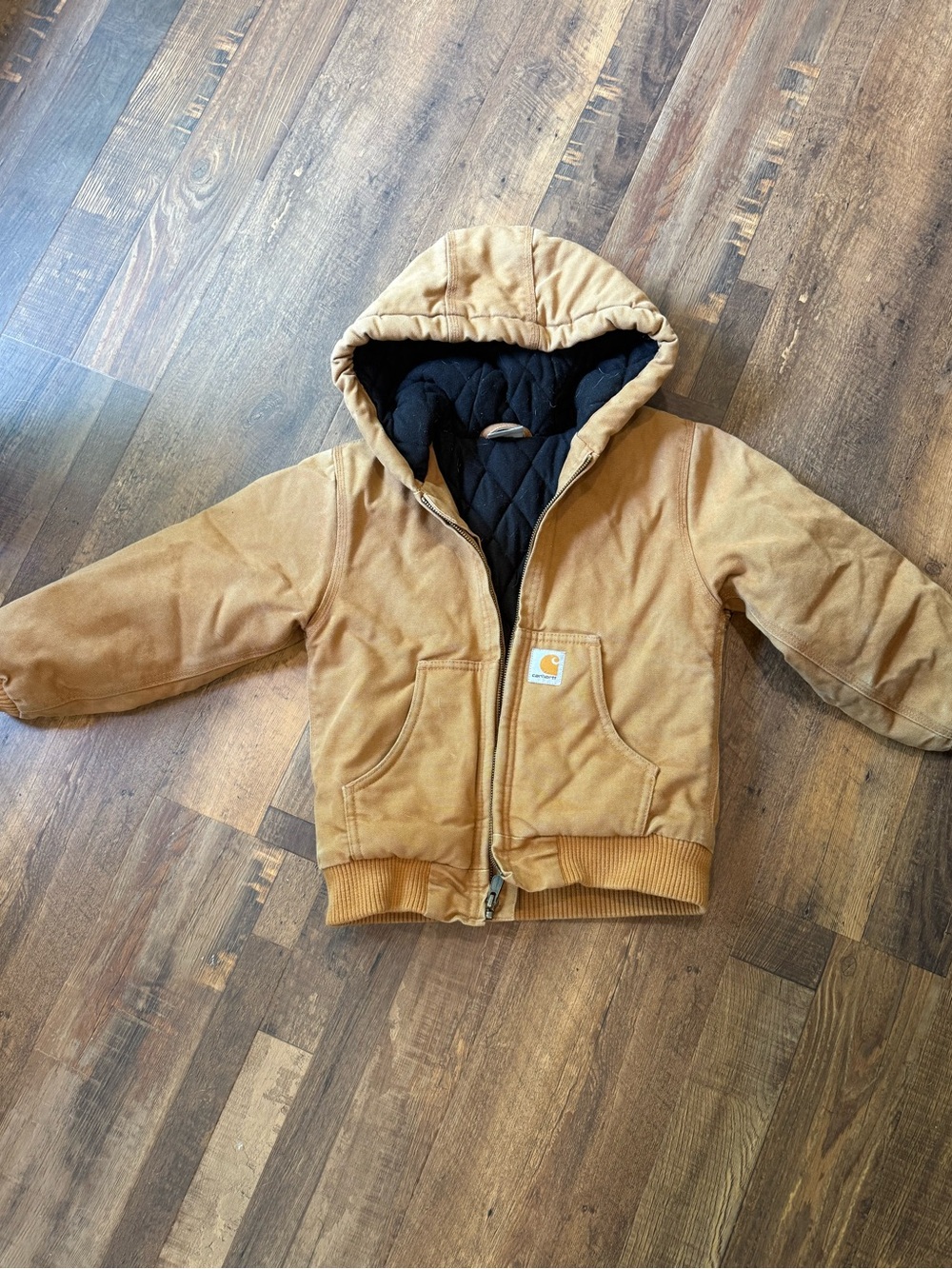 Carhartt Kids Tan Hooded Insulated Puffer Jacket